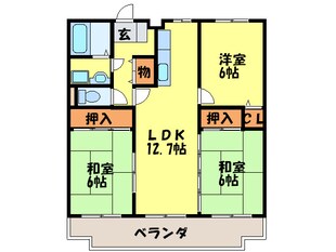 ロイヤルハイツ博多南の物件間取画像